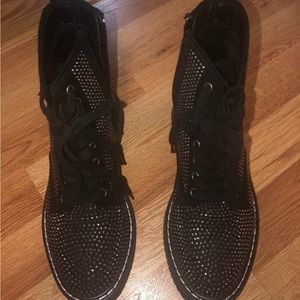 Madden Girl black rhinestone boots Size 8